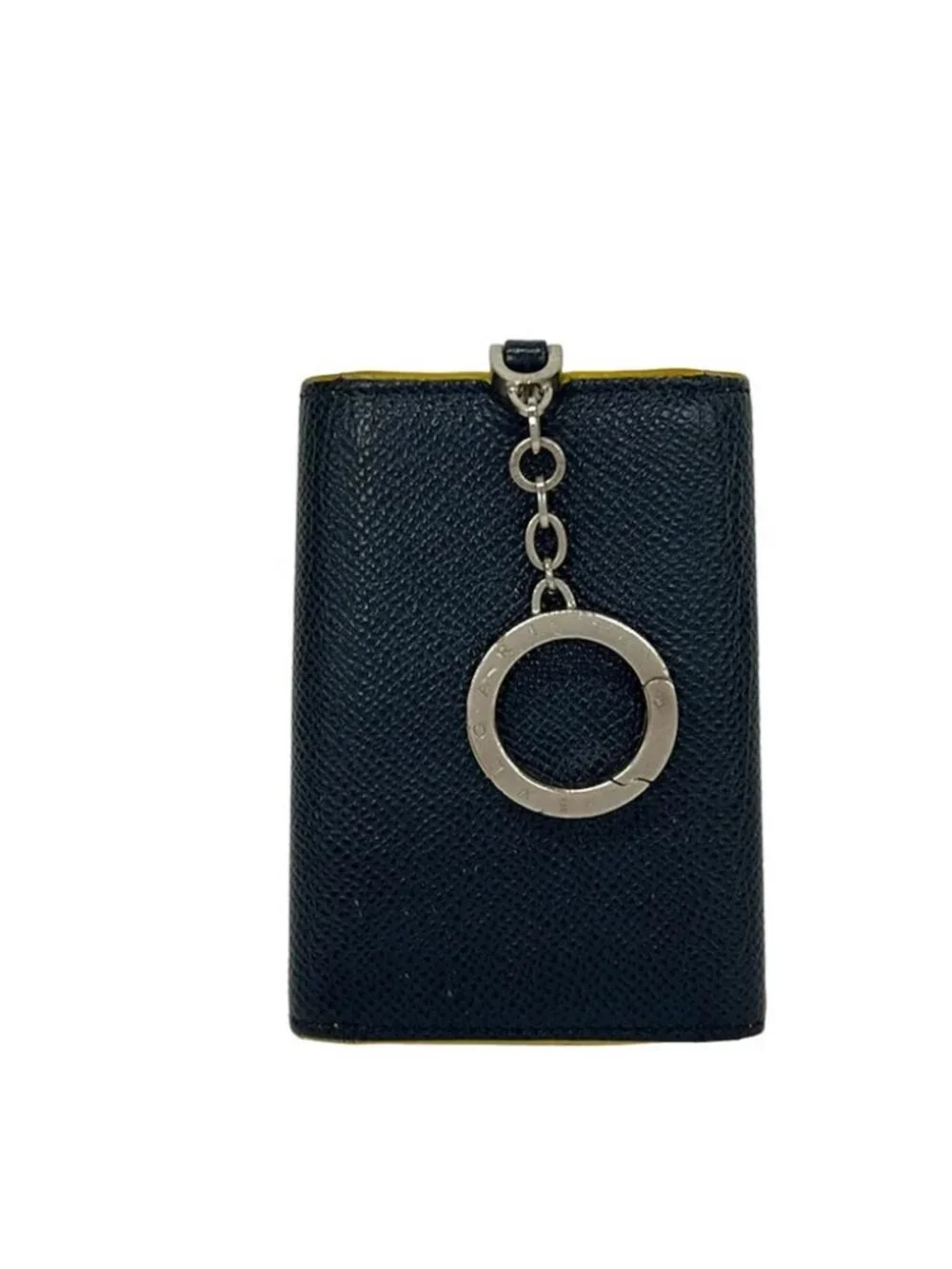 BVLGARI Bvlgari Bvlgari Navy Yellow Leather Hardware Key Case